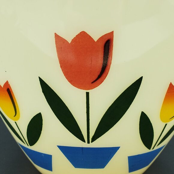 Fire King Tulip Large Mixing Bowl Anchor Hocking Tulips Milk Glass Serving Bowl - Picture 9 of 14